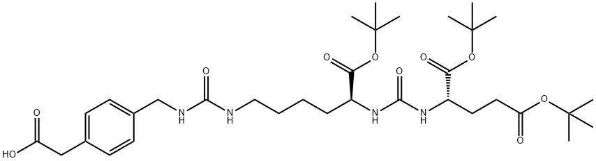 2-(4-((9S,13S)-9,13-Bis(Tert-Butoxycarbonyl)-18,18-Dimethyl-3,11,16-Trioxo-17-Oxa-2,4,10,12-Tetraazanonadecyl)Phenyl)Acetic Acid Structure