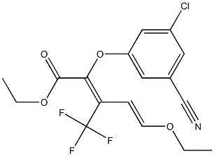 2,4-Pentadienoic acid, 2-(3-chloro-5-cyanophenoxy)-5-ethoxy-3-(trifluoromethyl)-, ethyl ester, (4E)- Structure