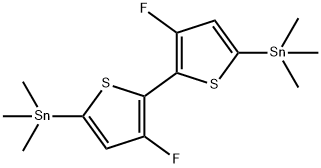 (3,3'-ジフルオロ-[2,2'-ビチオフェン]-5,5'-ジイル)ビス(トリメチルスタンナン) 化学構造式