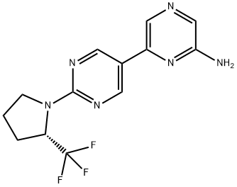 (S)-5-(6-chloropyrazin-2-yl)-2-(2-(trifluoromethyl)pyrrolidin-1-yl)pyrimidine Structure