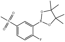 2-(2-fluoro-5-(methylsulfonyl)phenyl)-4,4,5,5-tetramethyl-1,3,2-dioxaborolane 结构式