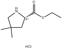 (S)-ethyl 4,4-dimethylpyrrolidine-2-carboxylate hydrochloride 化学構造式