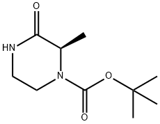 (R)-tert-butyl 2-methyl-3-oxopiperazine-1-carboxylate Struktur