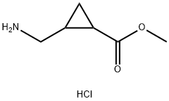 2-(アミノメチル)シクロプロパン-1-カルボン酸メチル塩酸塩 化学構造式