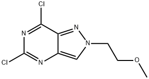 5,7-dichloro-2-(2-methoxyethyl)-2H-pyrazolo[4,3-d]pyrimidine, 1630906-96-5, 结构式