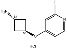 trans-3-((2-Fluoropyridin-4-yl)oxy)cyclobutanamine dihydrochloride Struktur