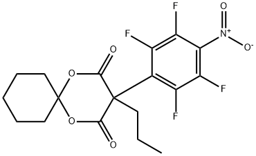 3-Propyl-3-(2,3,5,6-tetrafluoro-4-nitrophenyl)-1,5-dioxaspiro[5.5]undecane-2,4-dione Struktur