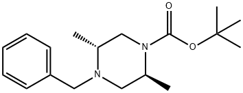 (2S,5R)-4-Benzyl-2,5-dimethyl-piperazine-1-carboxylic acid tert-butyl ester Structure