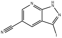 3-IODO-1H-PYRAZOLO[3,4-B]PYRIDINE-5-CARBONITRILE, 1638764-68-7, 结构式