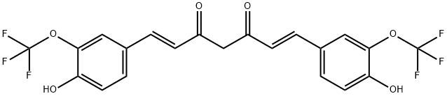 (1E,6E)-1,7-Bis[4-hydroxy-3-(trifluoromethoxy)phenyl]-1,6-heptadiene-3,5-dione Struktur