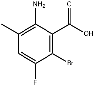 2-Amino-6-bromo-5-fluoro-3-methylbenzoic acid 化学構造式