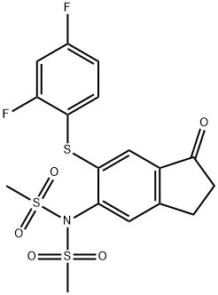 170456-58-3 N-(6-((2,4-二氟苯基)硫代)-1-氧亚基-2,3-二氢-1H-茚-5-基)-N-(甲磺酰)甲磺酰胺