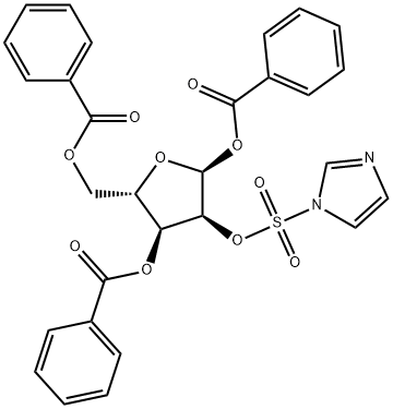 alpha-L-Ribofuranose 1,3,5-tribenzoate 2-(1H-imidazole-1-sulfonate) Structure