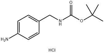 4-アミノベンジルカルバミン酸TERT-ブチル塩酸塩 化学構造式