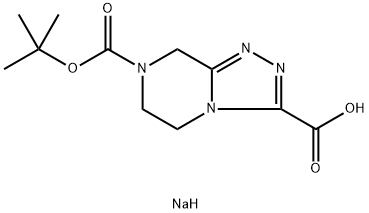 Sodium 7-(tert-butoxycarbonyl)-5,6,7,8-tetrahydro-[1,2,4]triazolo[4,3-a]pyrazine-3-carboxylate, 1788041-59-7, 结构式