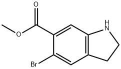 Methyl 5-bromoindoline-6-carboxylate 化学構造式