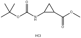 methyl 2-((tert-butoxycarbonyl)amino)cyclopropanecarboxylate hydrochloride 化学構造式