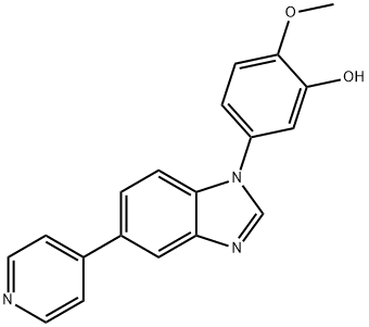 2-Methoxy-5-(5-(pyridin-4-yl)-1H-benzo[d]imidazol-1-yl)phenol, 1799439-07-8, 结构式