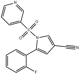 1H-Pyrrole-3-carbonitrile,5-(2-fluorophenyl)-1-(3-pyridinylsulfonyl)- Struktur