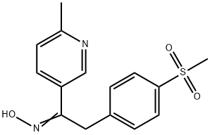 (Z)-1-(6-methylpyridin-3-yl)-2-(4-(methylsulfonyl)phenyl)ethanone oxime 化学構造式