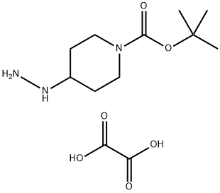 tert-butyl 4-hydrazinylpiperidine-1-carboxylate 1/2oxalic acid 化学構造式