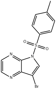 7-bromo-5-(4-methylbenzenesulfonyl)-5H-pyrrolo[2,3-b]pyrazine Struktur