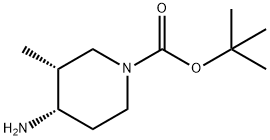 (3R,4S)-4-Amino-3-methyl-piperidine-1-carboxylic acid tert-butyl ester Struktur