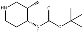 (3S,4R)-(3-Methyl-piperidin-4-yl)-carbamic acid tert-butyl ester Structure