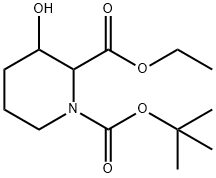 1-BOC-3-羟基哌啶-2-甲酸乙酯,1822540-32-8,结构式