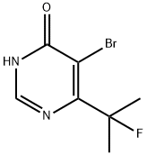 5-ブロモ-6-(2-フルオロプロパン-2-イル)ピリミジン-4(3H)-オン 化学構造式