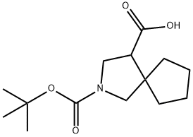 2-Aza-spiro[4.4]nonane-2,4-dicarboxylic acid 2-tert-butyl ester 化学構造式