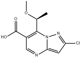 (S)-2-氯-7-(1-甲氧基乙基)吡唑并[1,5-A]嘧啶-6-羧酸,1832580-83-2,结构式