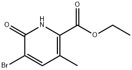 5-ブロモ-6-ヒドロキシ-3-メチルピコリン酸エチル 化学構造式