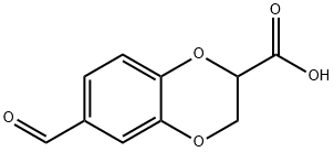 6-甲酰基-2,3-二氢苯并[B][1,4]二噁己环-2-羧酸, 185035-28-3, 结构式