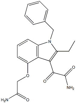 2-(4-(2-アミノ-2-オキソエトキシ)-1-ベンジル-2-エチル-1H-インドール-3-イル)-2-オキソアセトアミド 化学構造式