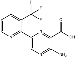 3-amino-6-(3-(trifluoromethyl)pyridin-2-yl)pyrazine-2-carboxylic acid Structure