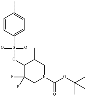 tert-butyl 3,3-difluoro-5-methyl-4-(tosyloxy)piperidine-1-carboxylate, 1881331-28-7, 结构式
