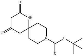 Tert-Butyl 2,4-Dioxo-1,9-Diazaspiro[5.5]Undecane-9-Carboxylate 化学構造式