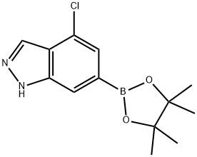 4-クロロ-6-(4,4,5,5-テトラメチル-1,3,2-ジオキサボロラン-2-イル)-1H-インダゾール 化学構造式