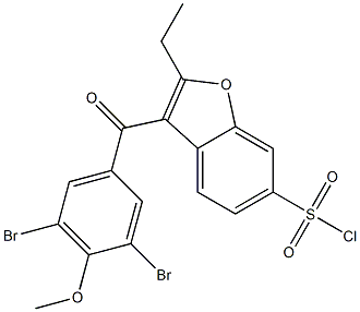 3-(3,5-dibromo-4-methoxybenzoyl)-2-ethylbenzofuran-6-sulfonyl chloride Structure