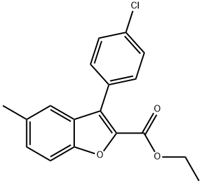 ETHYL 3-(4-CHLOROPHENYL)-5-METHYLBENZOFURAN-2-CARBOXYLATE(WXG00302) Structure