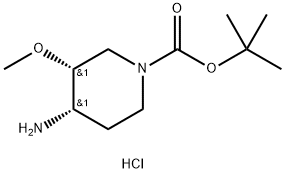 顺式-4-氨基-3-甲氧基哌啶-1-羧酸叔丁酯盐酸盐 结构式