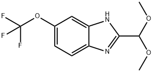 2-Dimethoxymethyl-6-trifluoromethoxy-1H-benzoimidazole 化学構造式