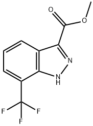 7-(トリフルオロメチル)-1H-インダゾール-3-カルボン酸メチル 化学構造式