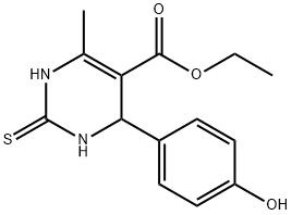 4-(4-Hydroxy-phenyl)-6-methyl-2-thioxo-1,2,3,4-tetrahydro-pyrimidine-5-carboxylic acid ethyl ester Structure