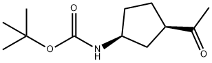 1 - ((3S,1R)-3-叔丁氧羰基氨基环戊基)-1-乙酮, 204913-01-9, 结构式