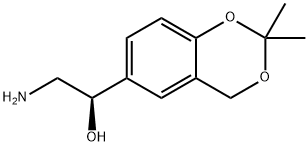 (1R)-2-アミノ-1-(2,2-ジメチル-4H-1,3-ベンゾジオキシン-6-イル)エタノール 化学構造式