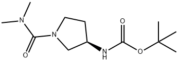 (R)-3-(BOC-氨基)-N,N-二甲基吡咯烷-1-甲酰胺 结构式