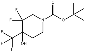 tert-butyl 3,3-difluoro-4-hydroxy-4-(trifluoromethyl)piperidine-1-carboxylate 结构式