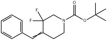 tert-butyl 4-benzylidene-3,3-difluoropiperidine-1-carboxylate Struktur